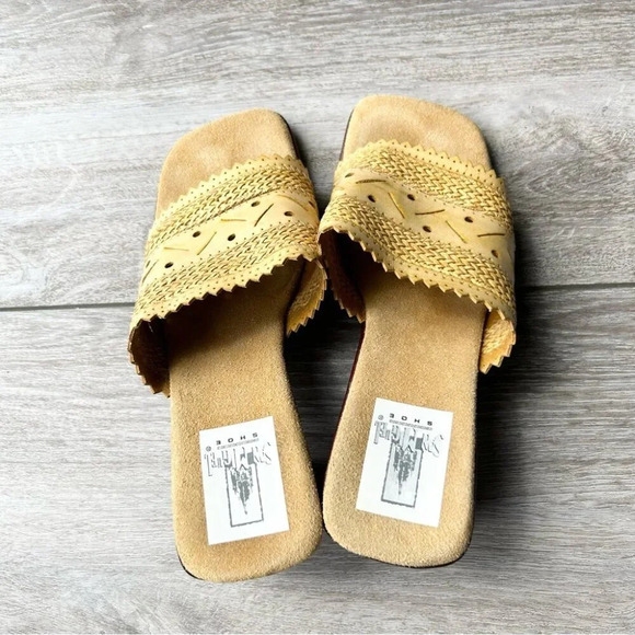 San Miguel Woven Slipper Sandals Wooden Heel - Picture 7 of 14